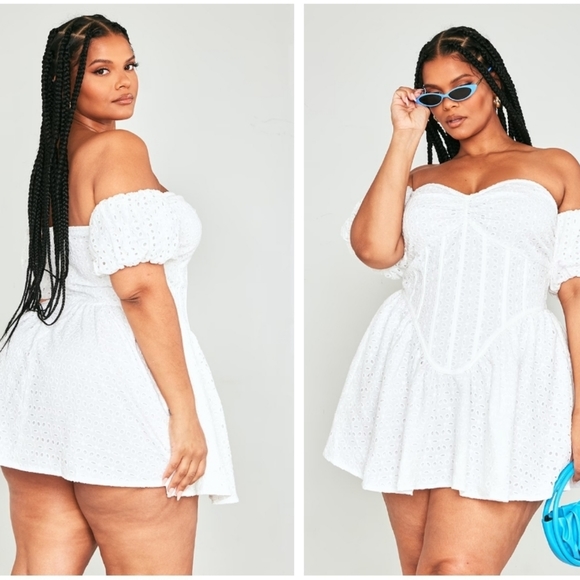 NWT Prettylittlething Dress Women's  Size 22 Color White - Picture 2 of 10